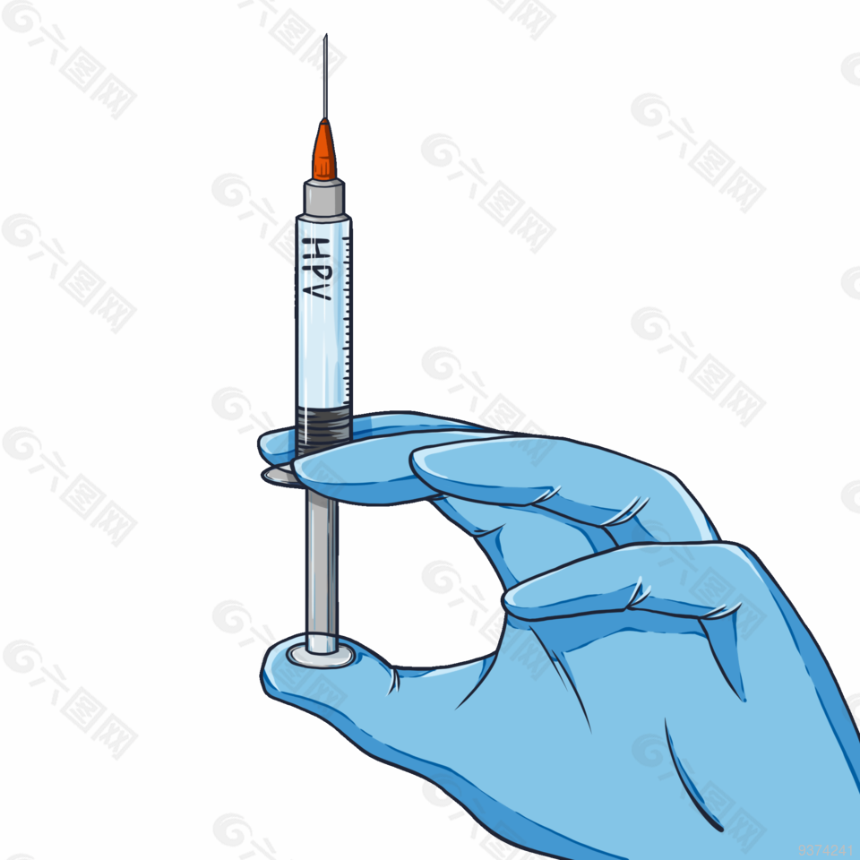 手繪疫苗卡通圖案