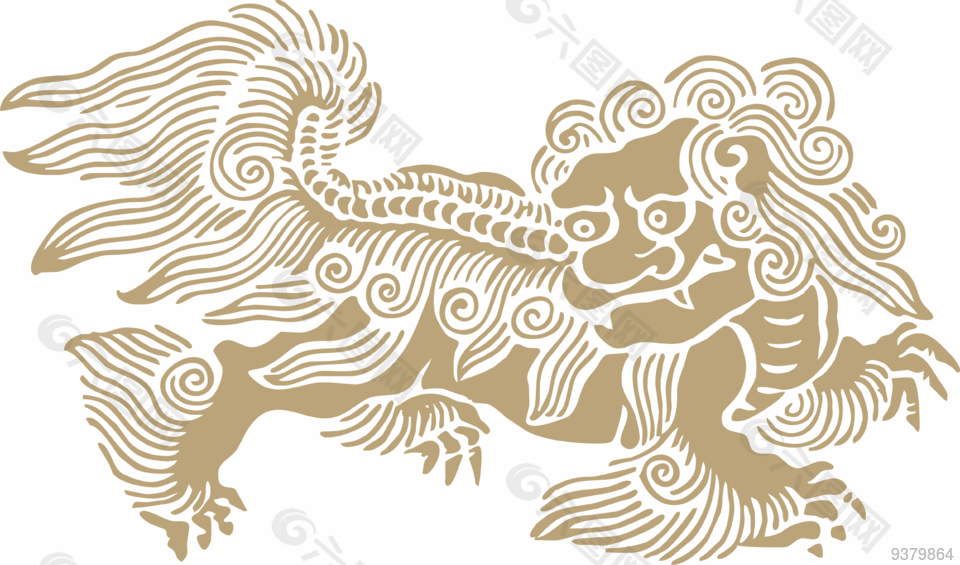 古代神獸矢量圖素材