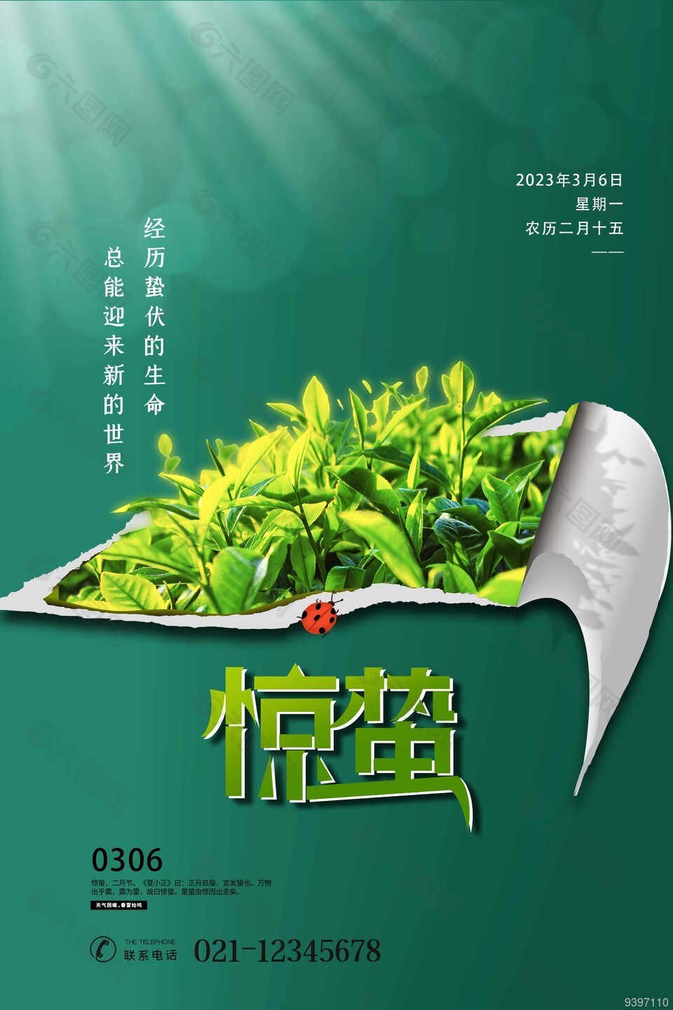 簡約驚蟄節(jié)氣手機(jī)海報圖片下載