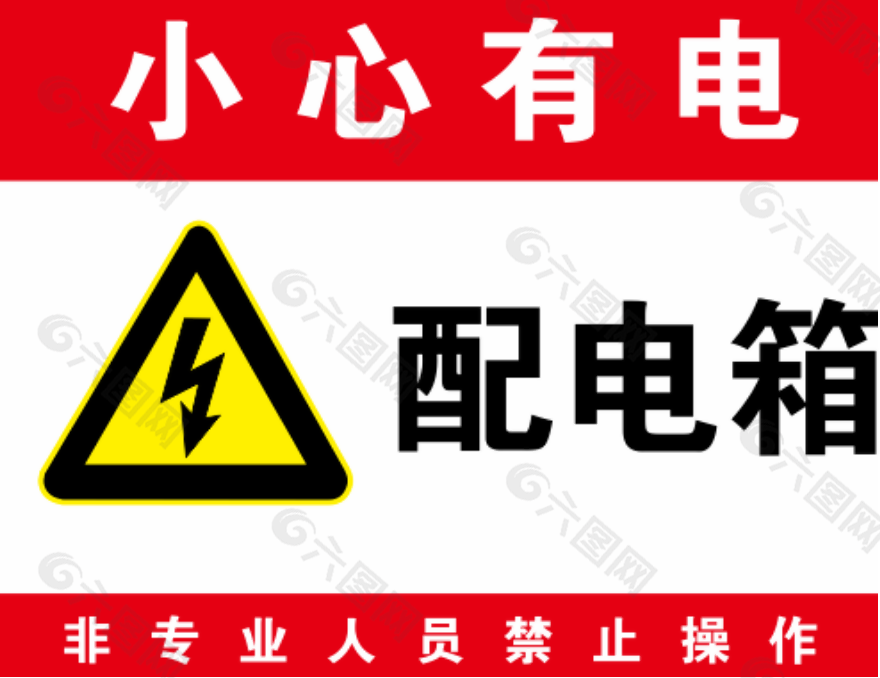 紅色小心電配電箱標(biāo)識(shí)設(shè)計(jì)