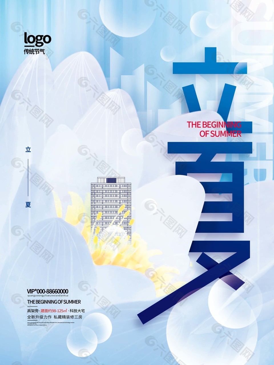 傳統立夏節氣地產廣告刷屏海報圖片大全