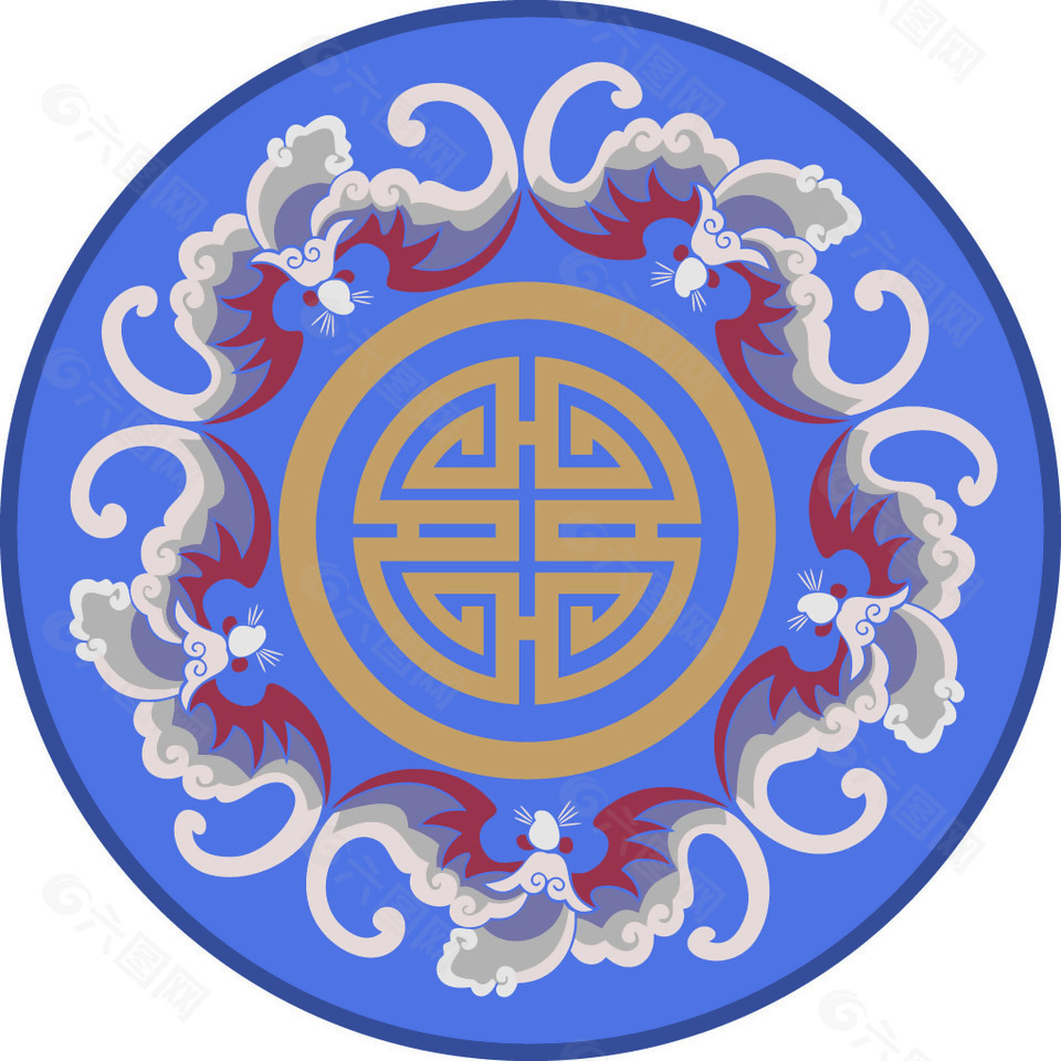 吉祥福寿刺绣花纹