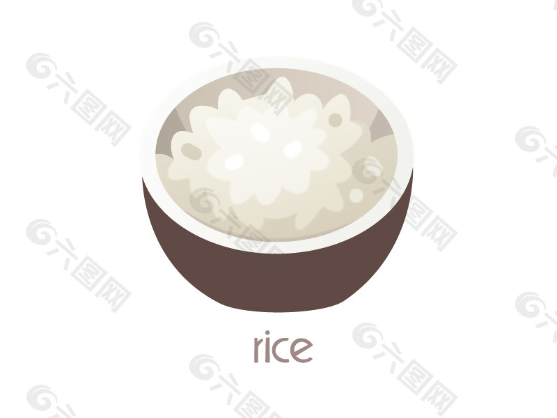 簡單大米飯插畫設(shè)計