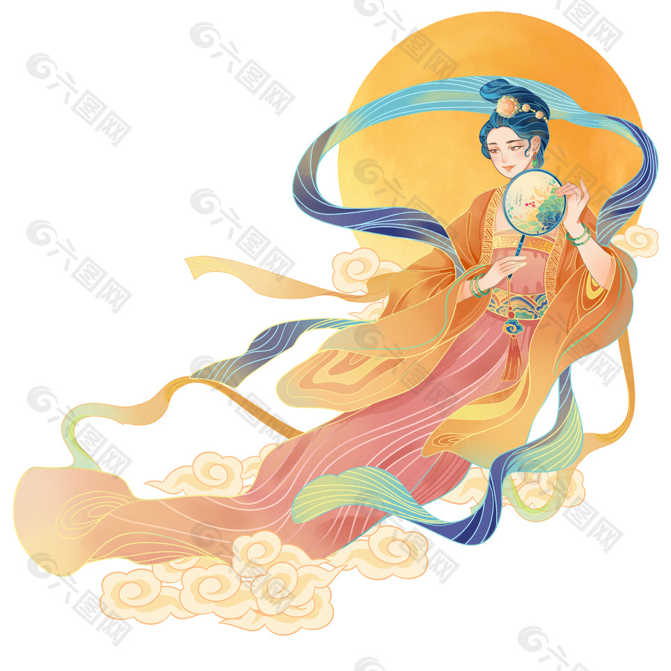 中國傳統(tǒng)節(jié)日中秋節(jié)嫦娥奔月場景