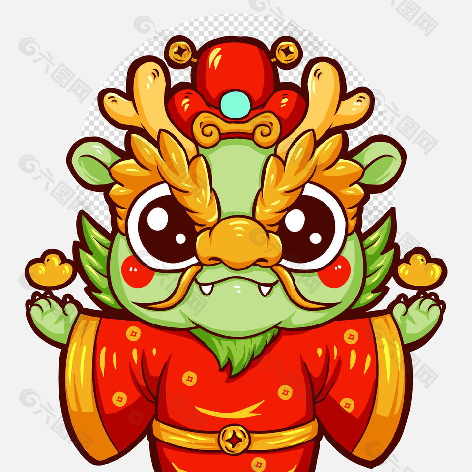 卡通龍年插畫素材