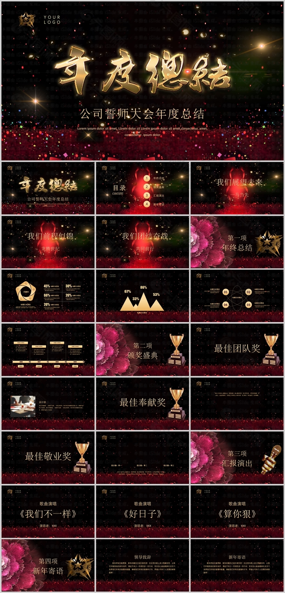 創(chuàng)意大氣公司誓師大會(huì)年度總結(jié)PPT模板