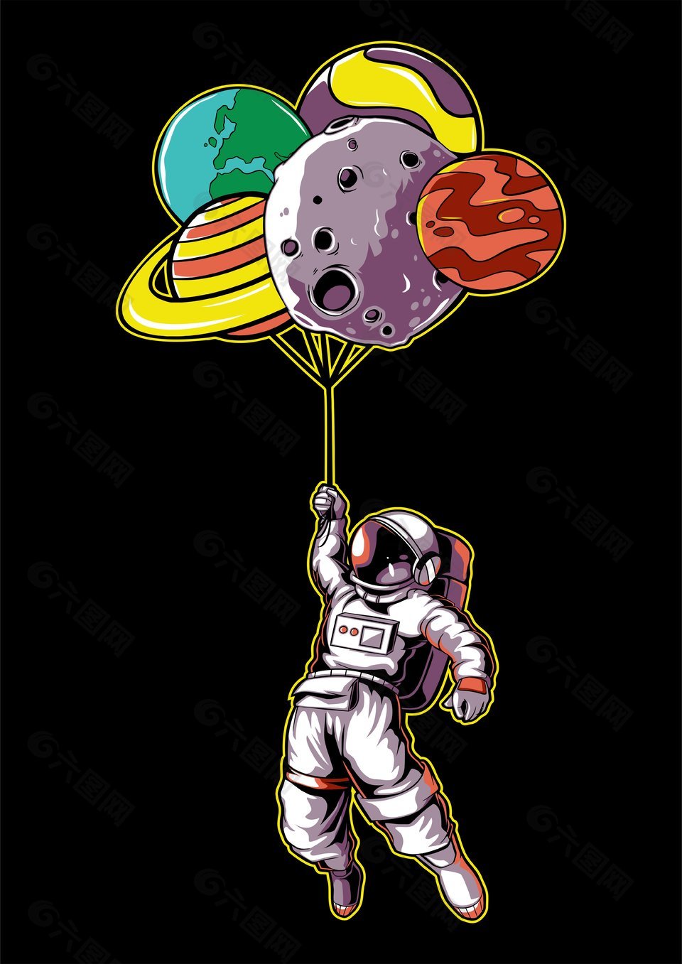 星球創(chuàng)意太空人插畫