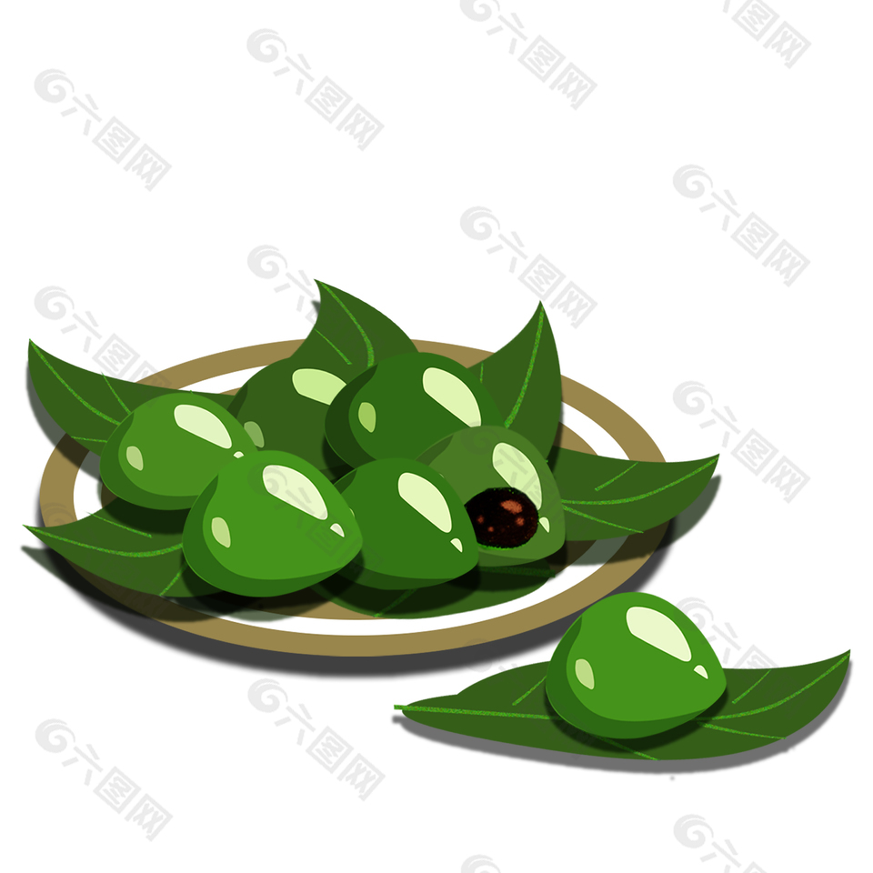 簡約青團插畫設計元素