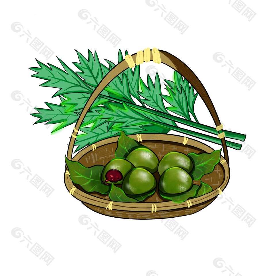 青團艾草清明時節元素設計