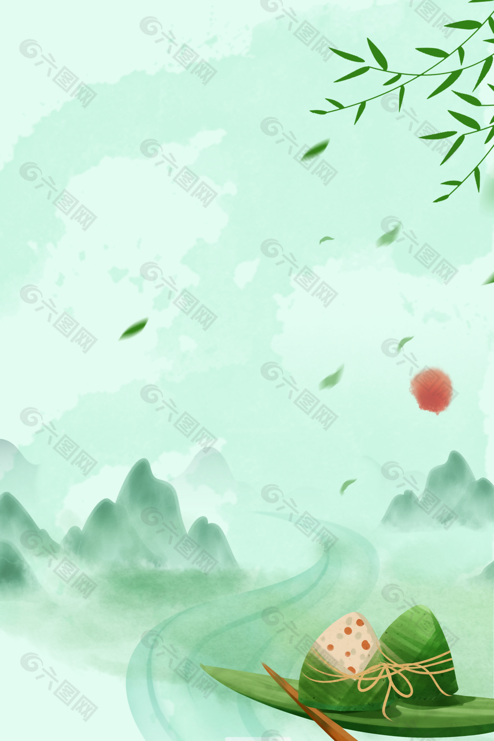 古典手繪暈染風(fēng)傳統(tǒng)節(jié)日端午節(jié)H5背景圖