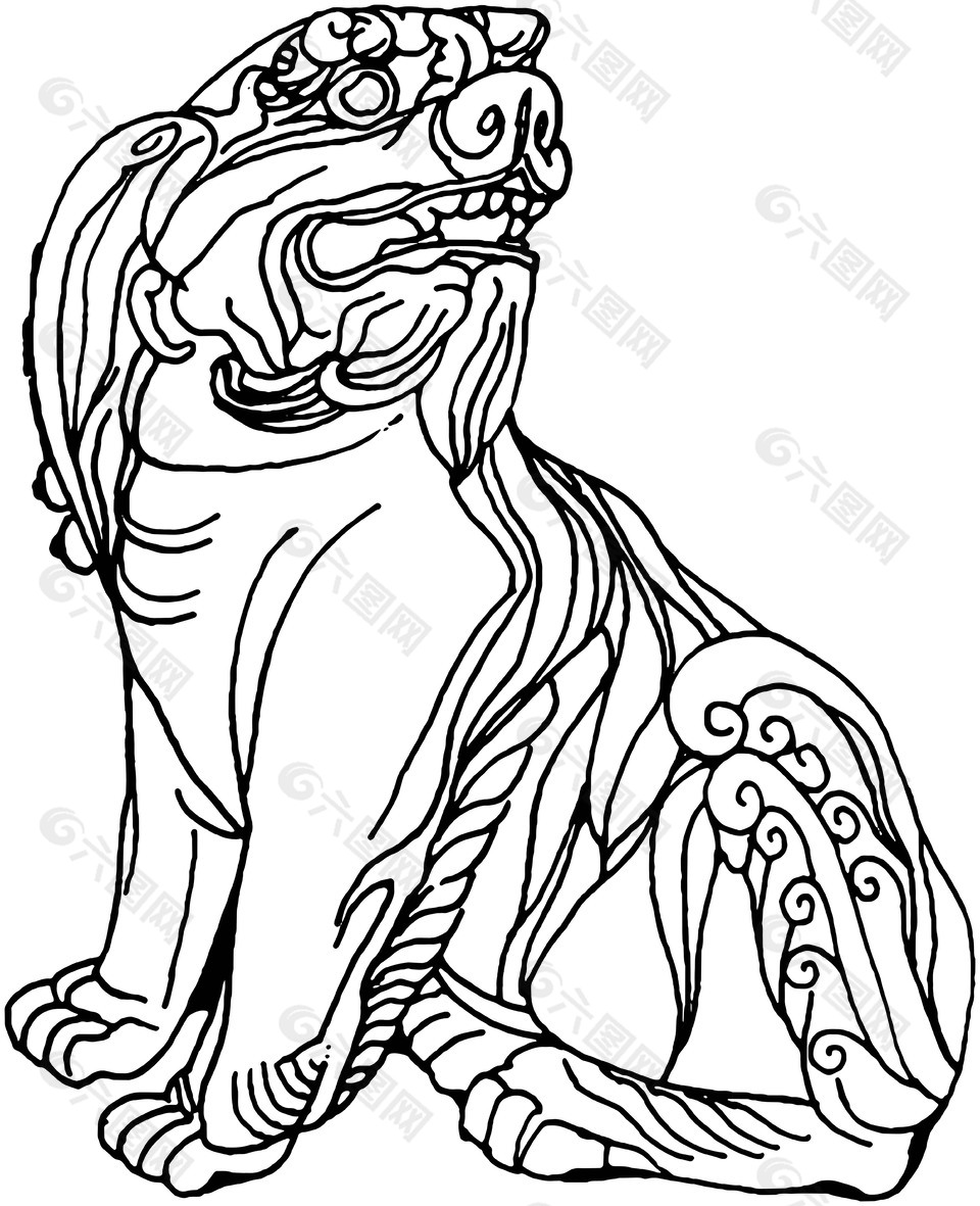 手繪獅子矢量素材