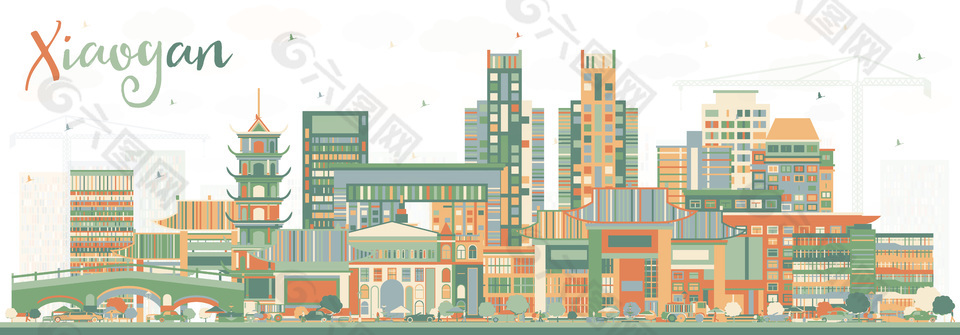 香港城市建筑插畫