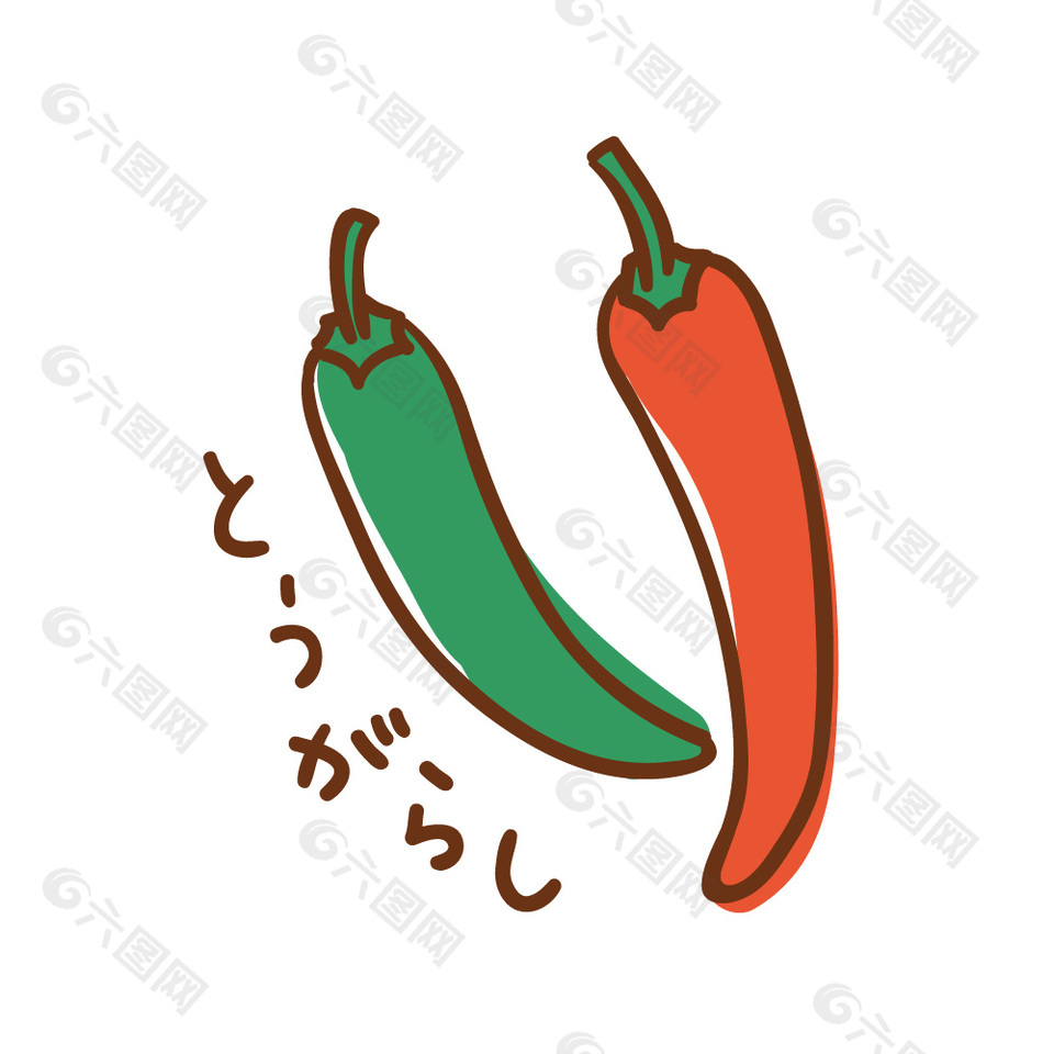卡通朝天椒蔬菜插畫