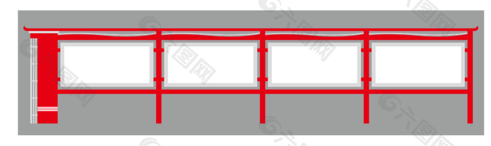 简约多栏党建空白宣传栏