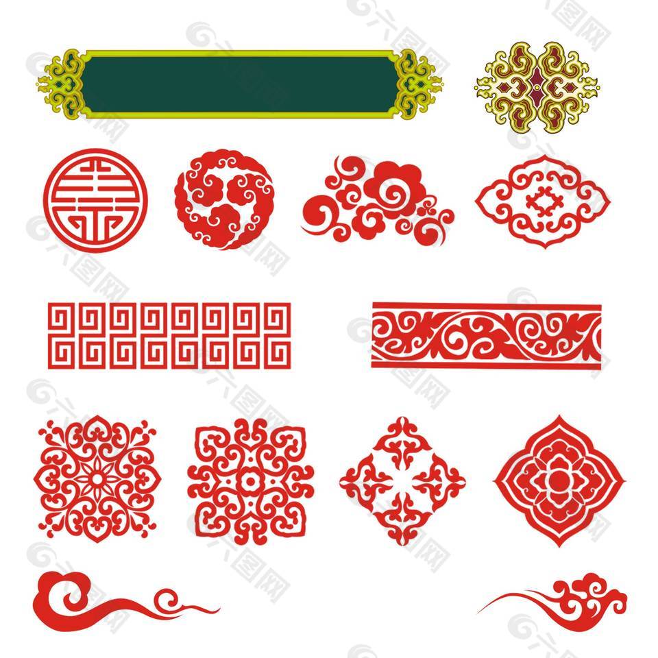 復(fù)古中國(guó)風(fēng)祥云裝飾圖案