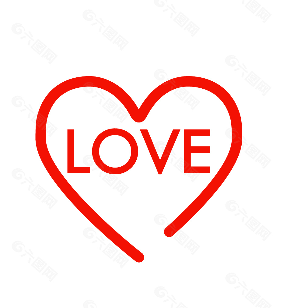love愛心裝飾簡約線條圖案設計