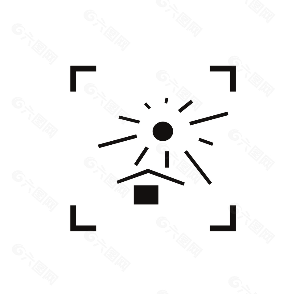 時尚簡約黑色線條風怕光圖標設計