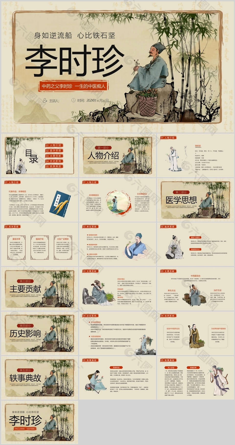 復(fù)古懷舊風(fēng)中藥之父李時(shí)珍人物介紹