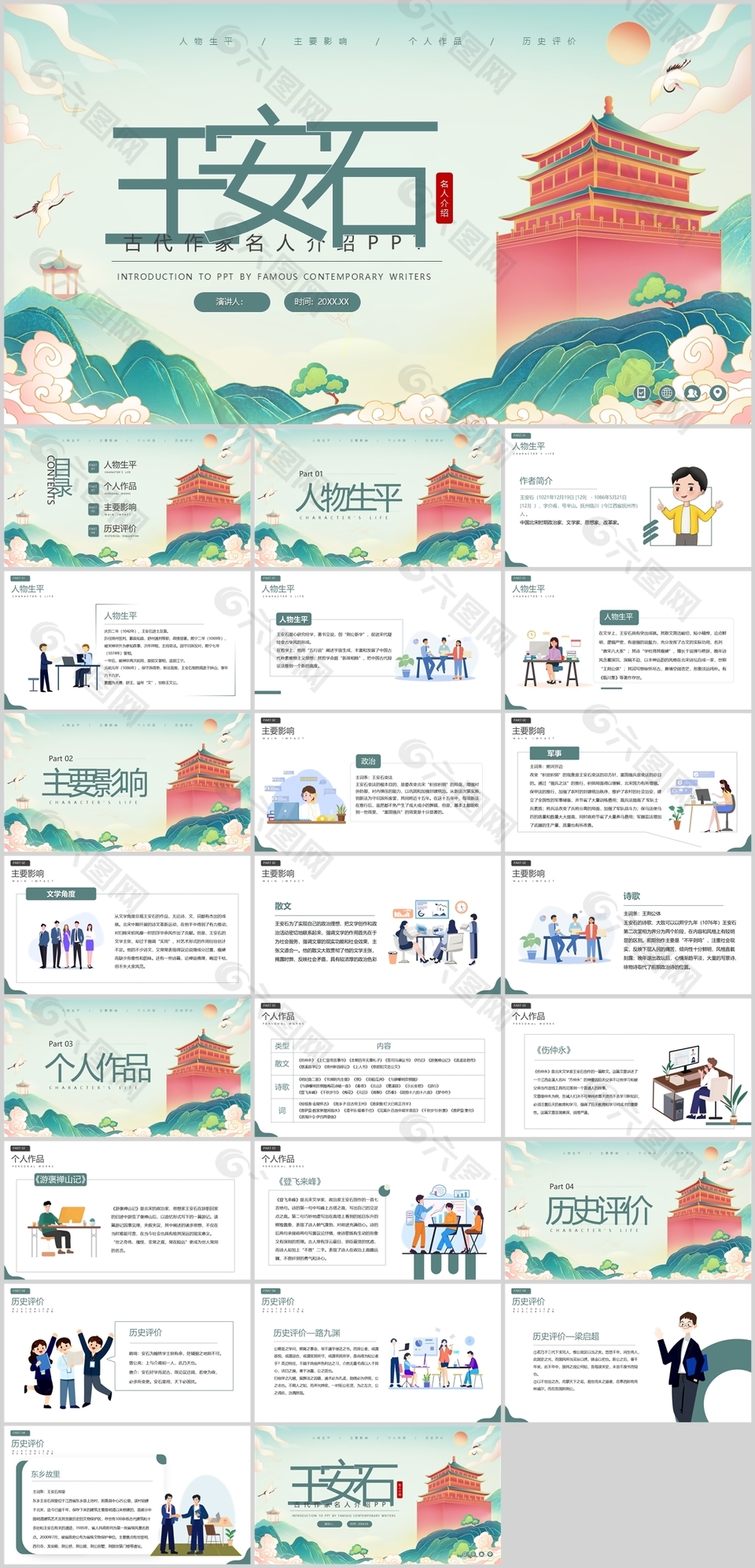 創意古代名人作家王安石人物介紹