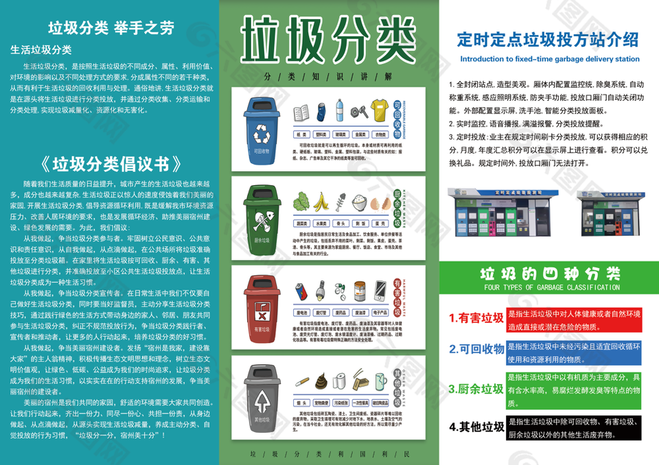 垃圾分類三折頁公益宣傳單