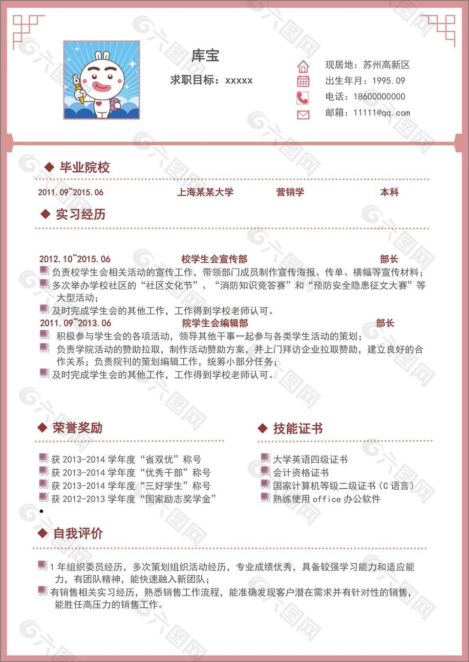 簡(jiǎn)潔個(gè)人簡(jiǎn)歷設(shè)計(jì)模板