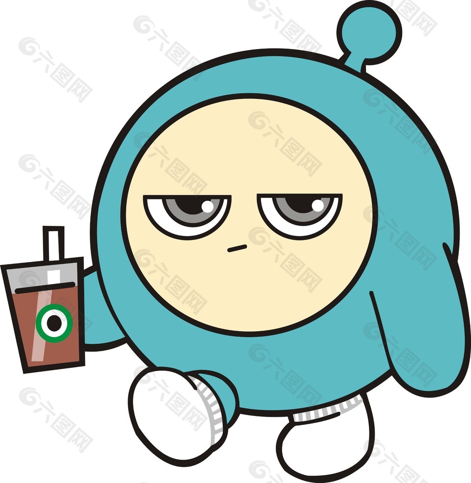 手绘卡通蓝色主题趣味形象