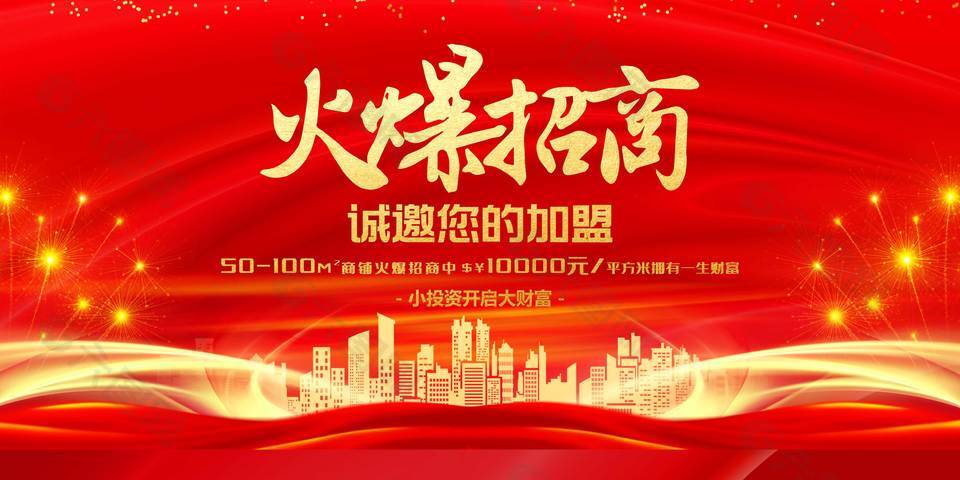 商鋪火爆招商房地產宣傳展架