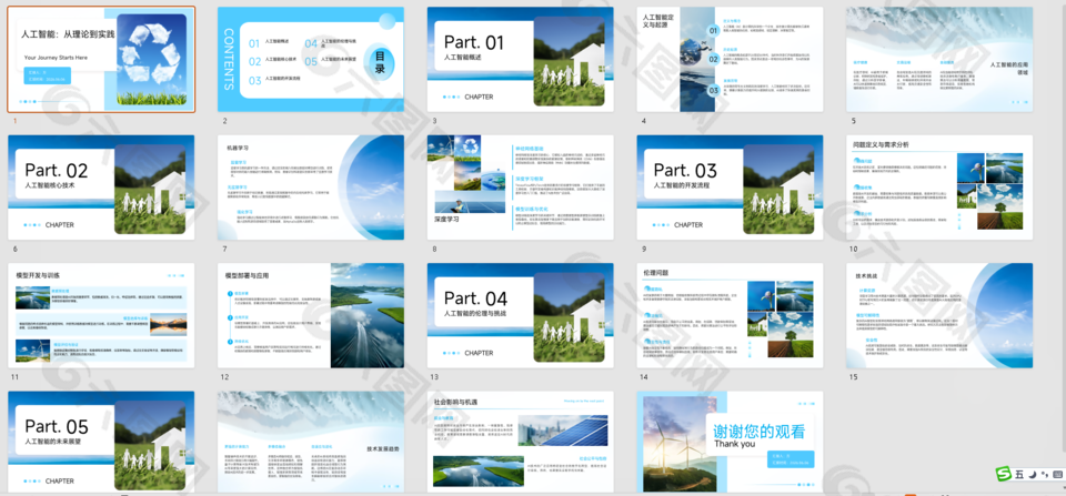簡約風人工智能從理論到實踐主題ppt課件