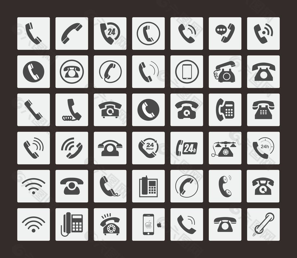 電話圖標(biāo)矢量圖設(shè)計(jì)