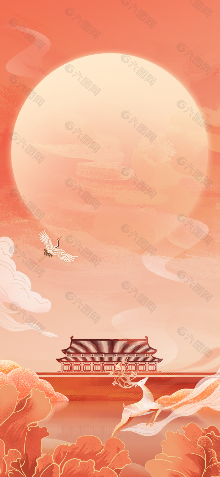 唯美中國風節日慶典大氣背景