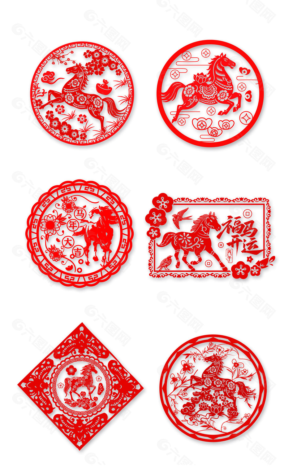 福馬開運(yùn)馬年大吉窗花貼紙