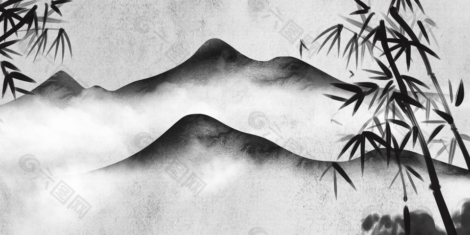 東方意境山水風(fēng)景水墨畫(huà)設(shè)計(jì)