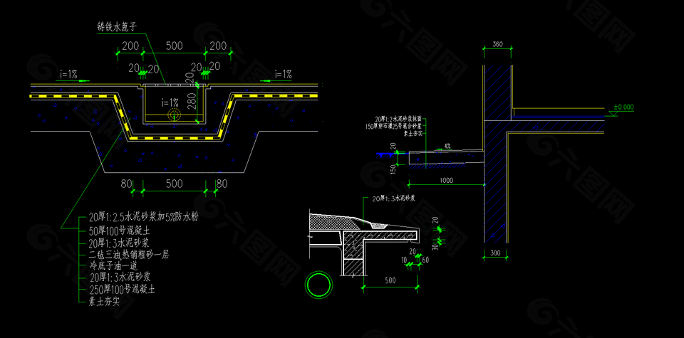 散水檐口節(jié)點(diǎn)大樣建筑施工設(shè)計(jì)