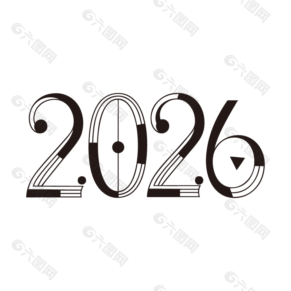 2026丙午馬年現代風藝術字設計