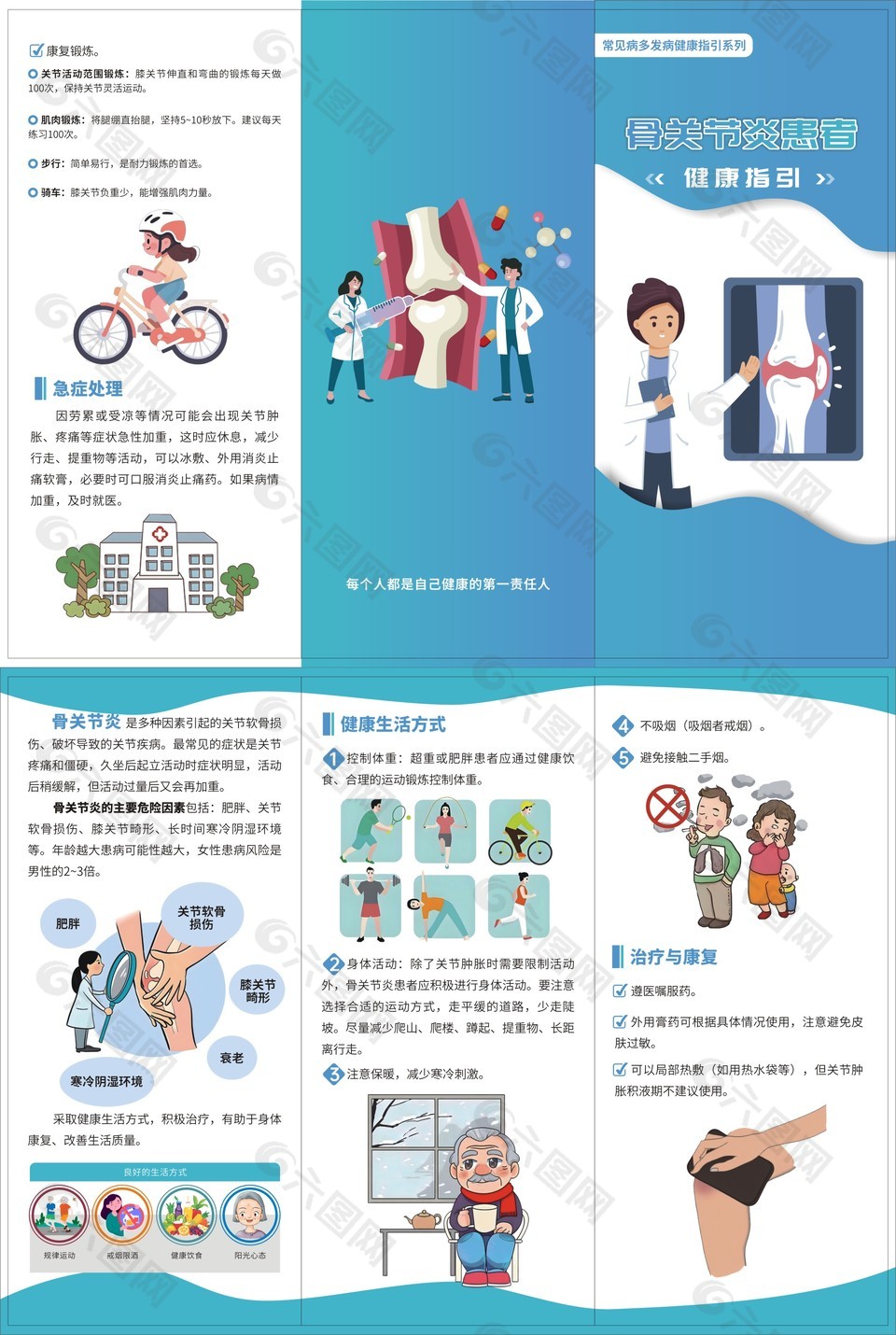 骨關(guān)節(jié)炎患者健康指引折頁宣傳單
