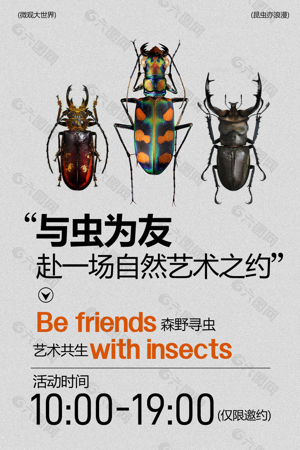 與蟲為友主題自然藝術(shù)展宣傳海報