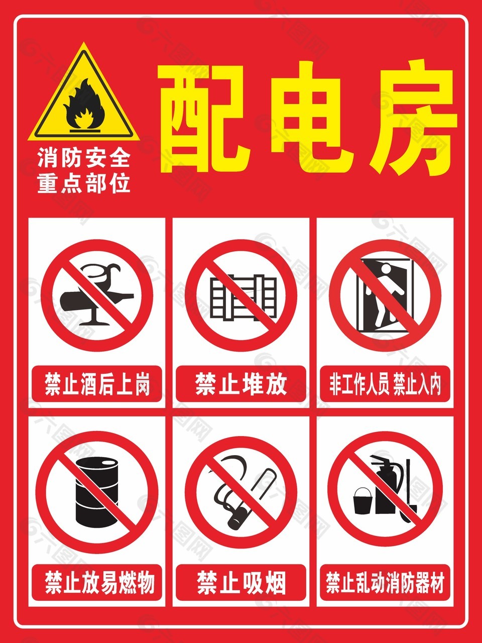 配電房消防安全提示標(biāo)志設(shè)計