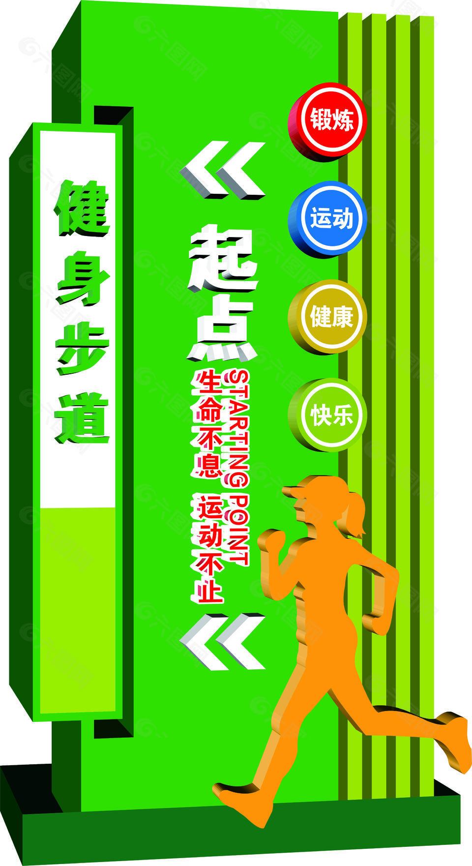 健身步道戶外導(dǎo)視牌設(shè)計(jì)