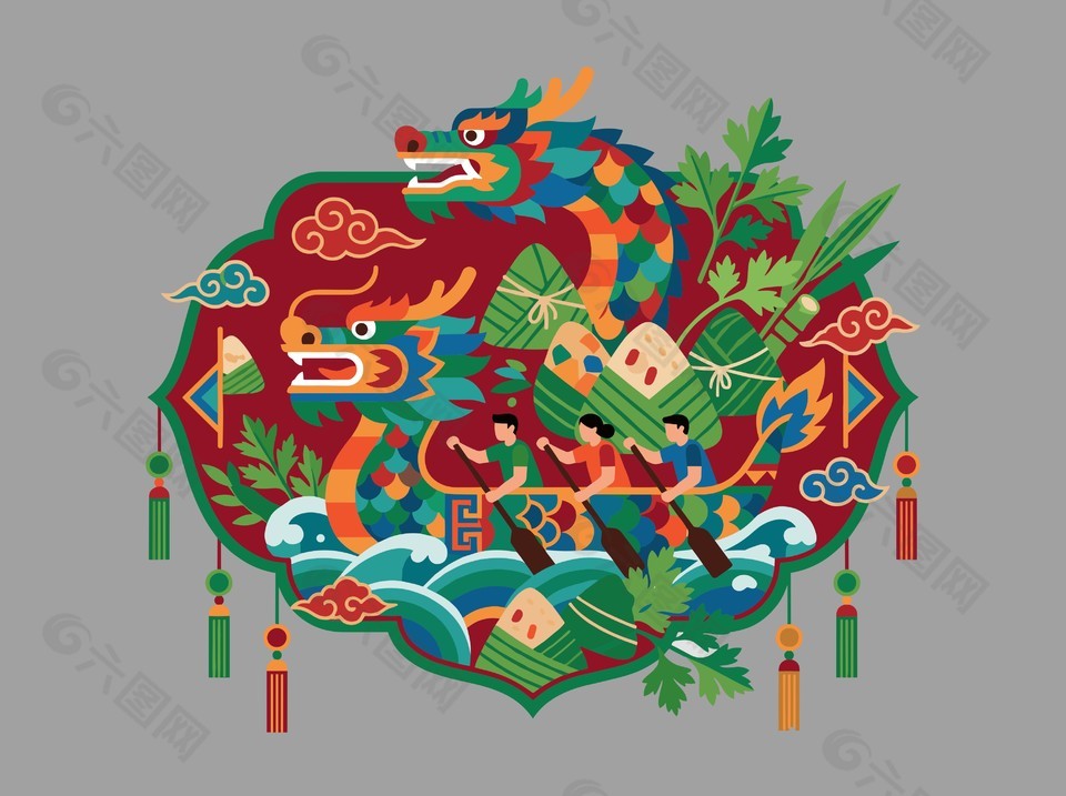 端午節(jié)中國傳統(tǒng)節(jié)日彩色裝飾設(shè)計