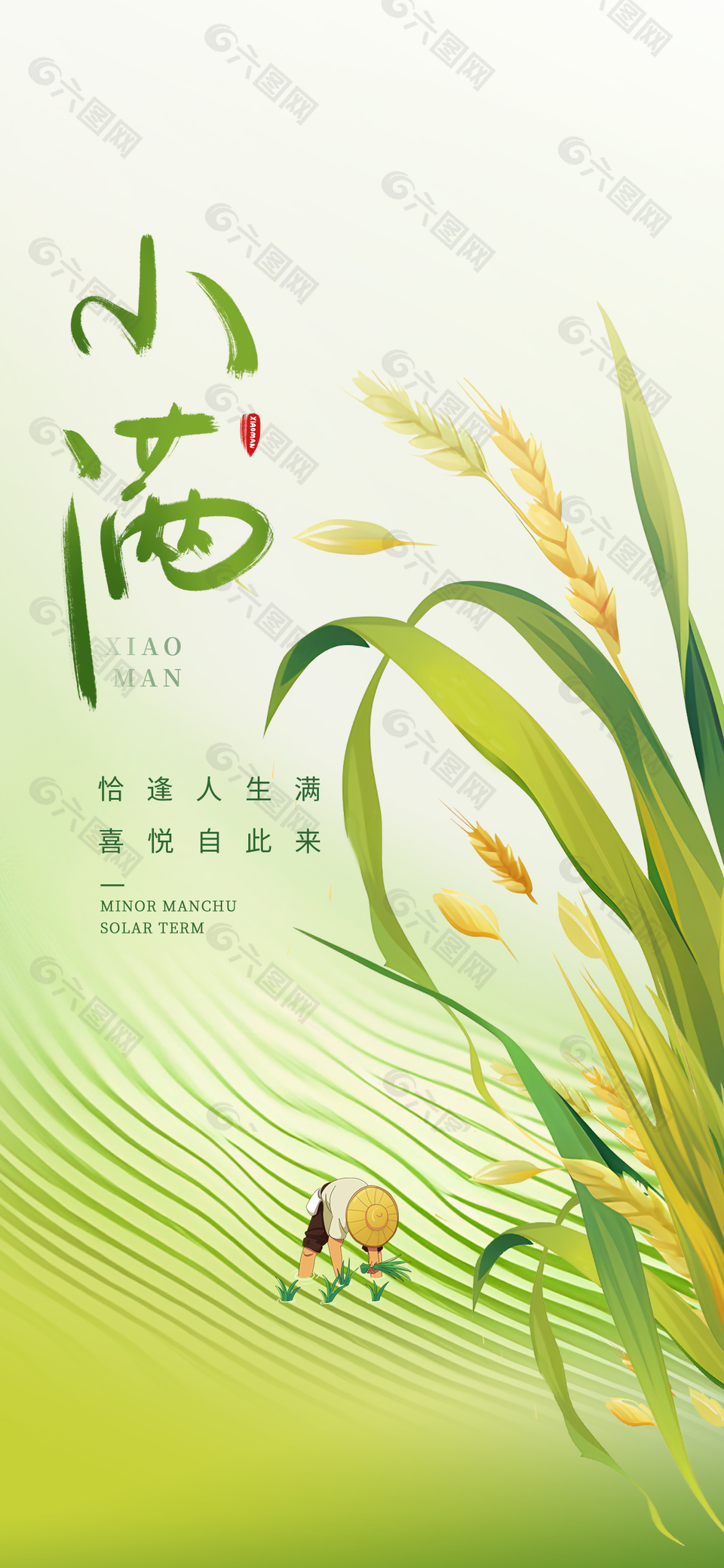 小滿傳統(tǒng)節(jié)氣借勢海報設計