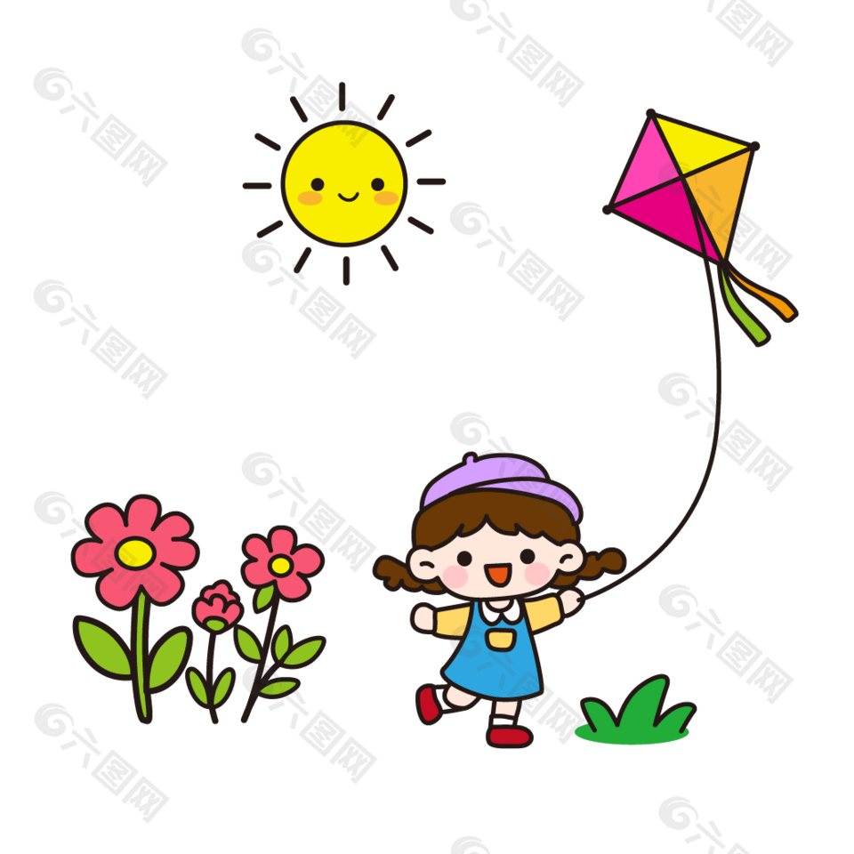 放風(fēng)箏的可愛小朋友61兒童節(jié)素材