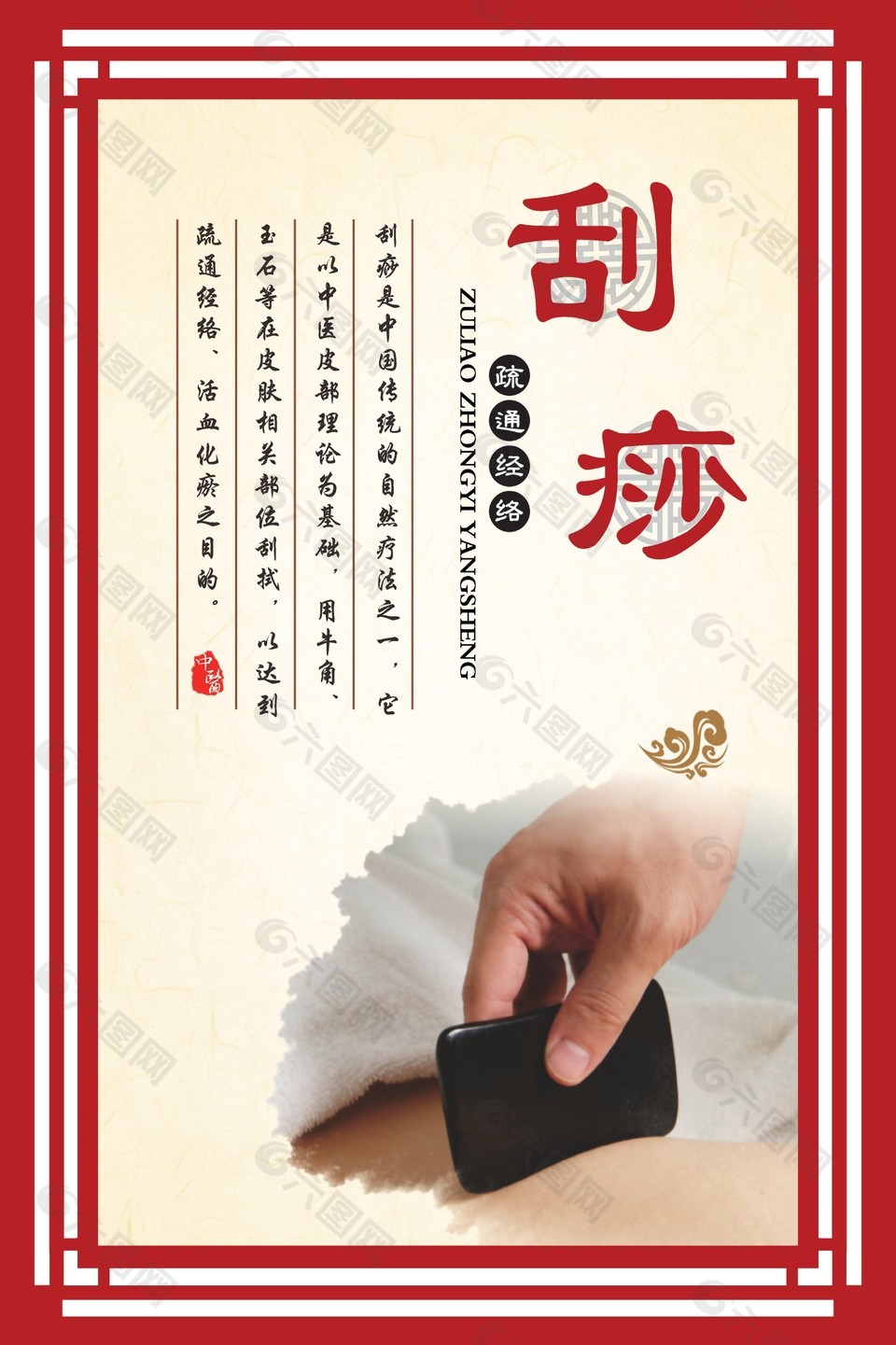刮痧中醫(yī)養(yǎng)生宣傳海報(bào)