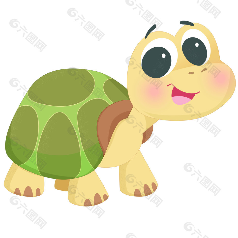 小烏龜可愛卡通動物插畫