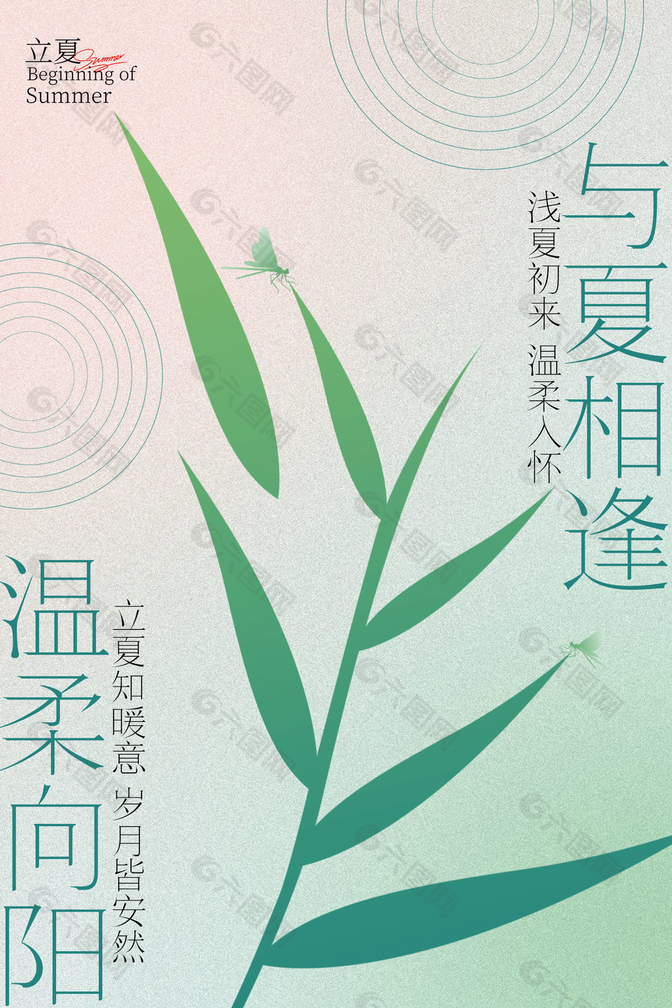 溫柔向陽與夏相逢立夏節(jié)氣海報(bào)