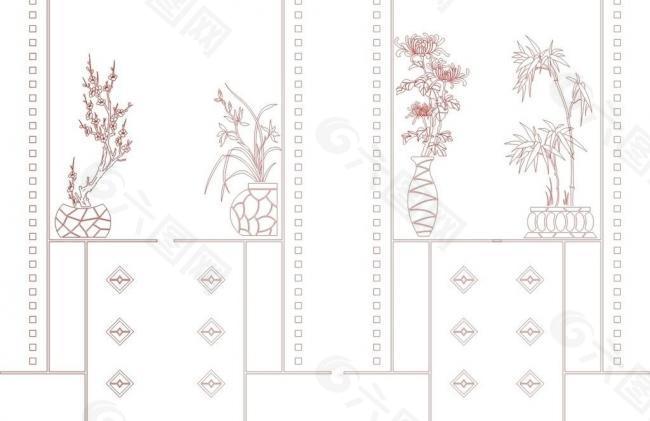 抽象花梅兰竹菊图片