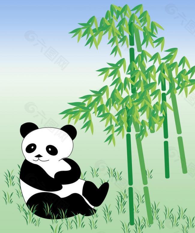 熊猫 竹 移门 图案图片