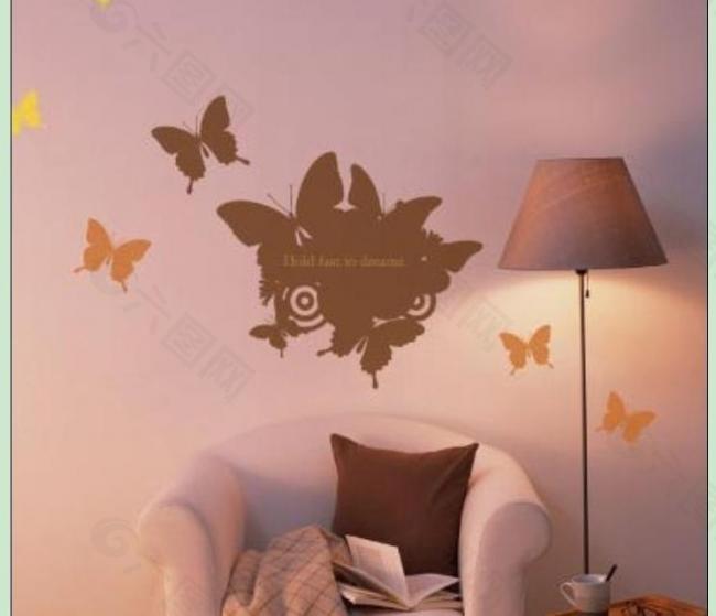 墙贴矢量图 蝴蝶图片