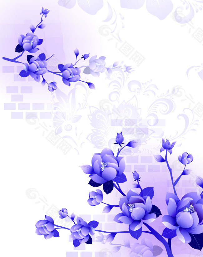 手绘紫色牡丹花移门图案装饰装修素材免费下载 图片编号 六图网