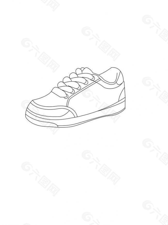 服装鞋子原型矢量图图片