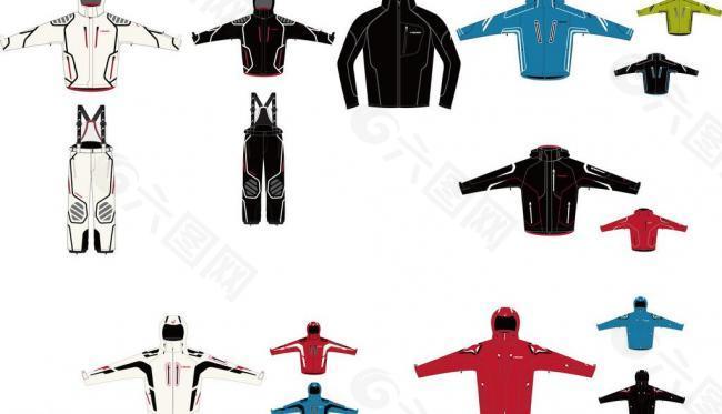 服装设计图之滑雪服矢量图图片